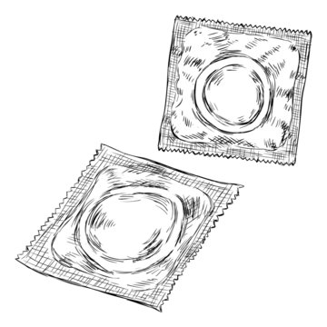 Vector Sketch Condoms in Package