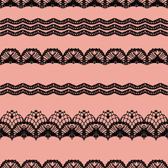 Pink and black lace seamless stripes pattern.