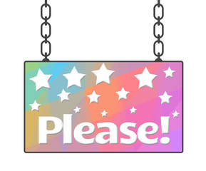 Please Text Colorful Signboard 