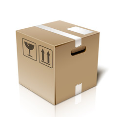 Cardboard box icon, vector