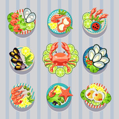 Fototapeta na wymiar Infographic Elements Food Business Seafood 