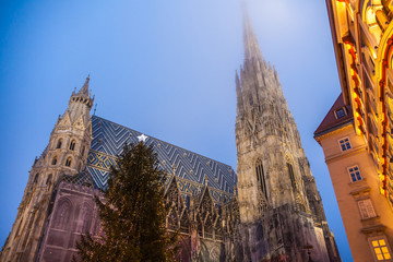 Shtefansdom Cathedral at Christmas, Vienna, Austria