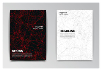 Brochure with red and black abstract elements