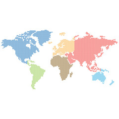Fototapeta na wymiar Dotted World Map 