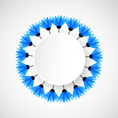 Abstract nature background. Blue cornflowers.