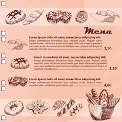 Bakery menu