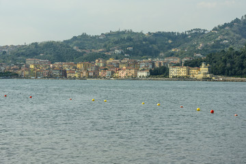 Fototapeta na wymiar San Terenzo village sea-front from Lerici