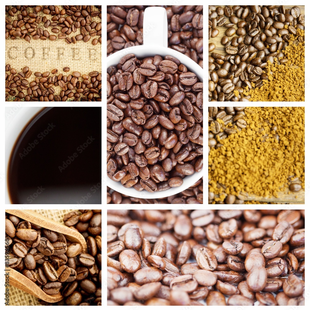 Poster composite image of coffee beans