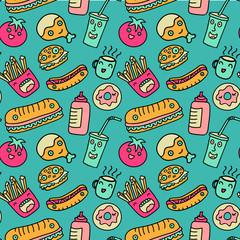 Fast food seamless background