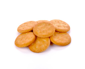 Cracker cookies isolated on white background