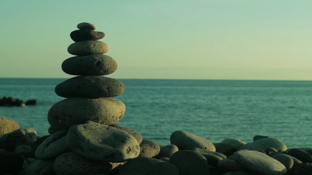 Zen stones on a beach