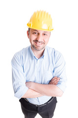 Confident engineer or architect smiling