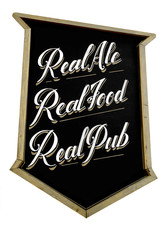 real ale and pub food sign