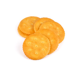 Cracker cookies isolated on white background