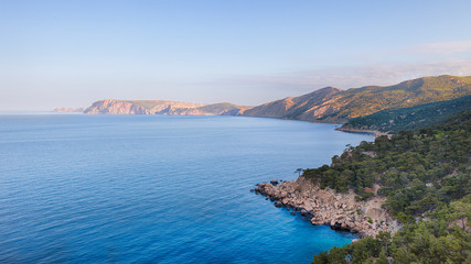 Fototapeta na wymiar Panoramic seascape of Crimea, Ukraine