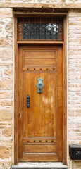 An antique wooden door.