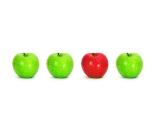 apple with water droplet , unique or different concept