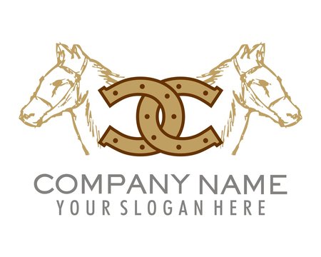 horseshoe stallion logo image vector