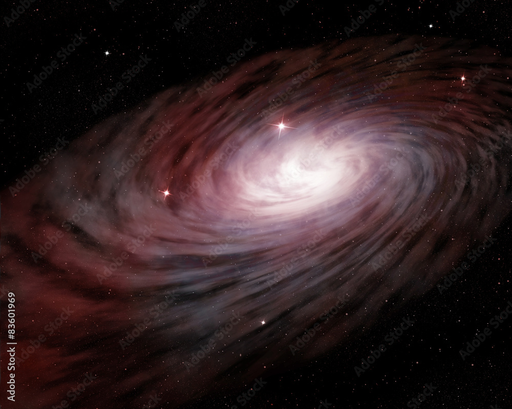 Canvas Prints spiral galaxy and glowing stars in outer space