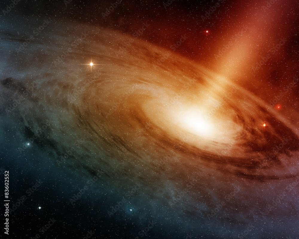 Canvas Prints spiral galaxy system glowing into deep space