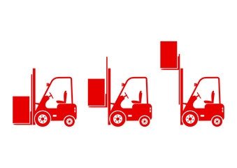 Forklift icons on white background