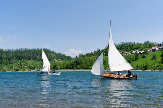 sailing on the lake Bajer in Croatia