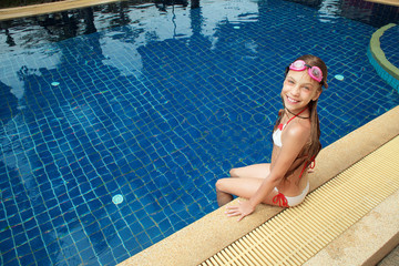 Girl in swimming pool