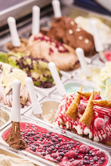 italian gelatto ice cream selection display