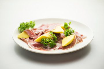 parma ham with mango starter