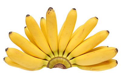 Bunch of bananas isolated white background