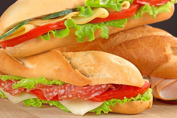 close up of sandwiches 