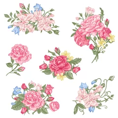 Rolgordijnen Set of vector floral design elements. © Lisla
