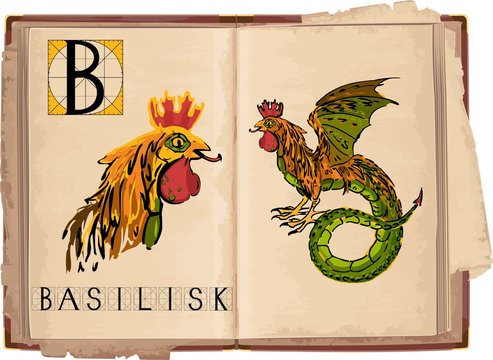 letter B with Basilisk