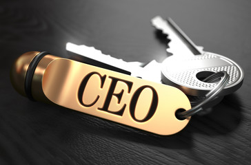 CEO - Bunch of Keys with Text on Golden Keychain. - obrazy, fototapety, plakaty
