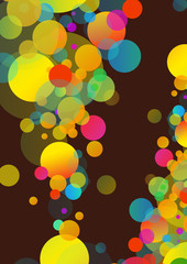 Abstract color bubbles on dark background