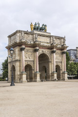 Fototapeta na wymiar Triumphal Arch (Arc de Triomphe du Carrousel) Paris, France.