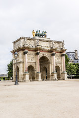 Fototapeta na wymiar Triumphal Arch (Arc de Triomphe du Carrousel) Paris, France.