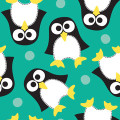 seamless penguin pattern vector illustration
