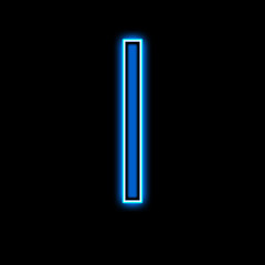 Neon letter I blue