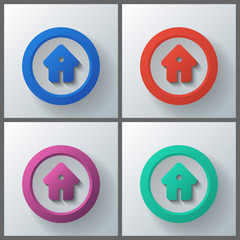 Set of banner templates with house icon.