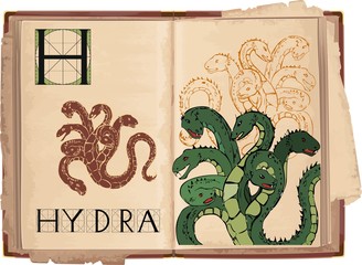 
letter H with Hydra