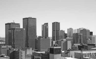 Obraz premium Black and white cityscape of Montreal, Canada