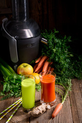 Freshly squeezed vegetable juices
