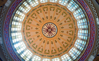Ornamental dome of the market hall "Mercado Central"