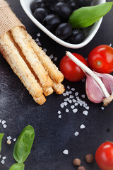 Italian grissini bread sticks