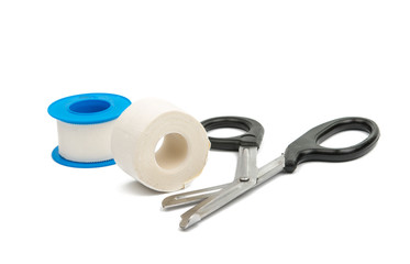 medical scissors with plaster