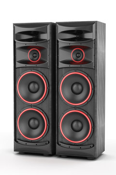 Two power speakers boxes