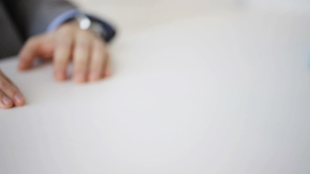 close up of businessman refusing from money bribe