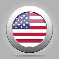 metal button with USA flag