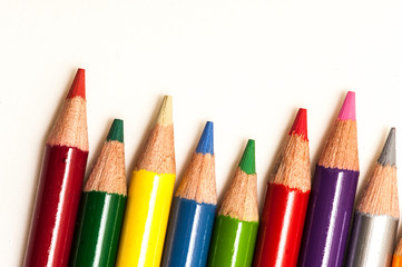 Colored pencils white background.